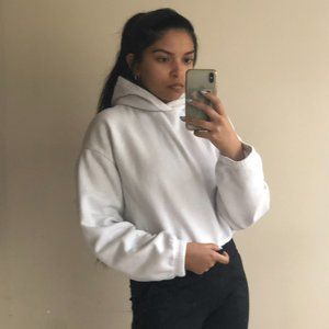 Zara Cropped Hooded Sweatshirt